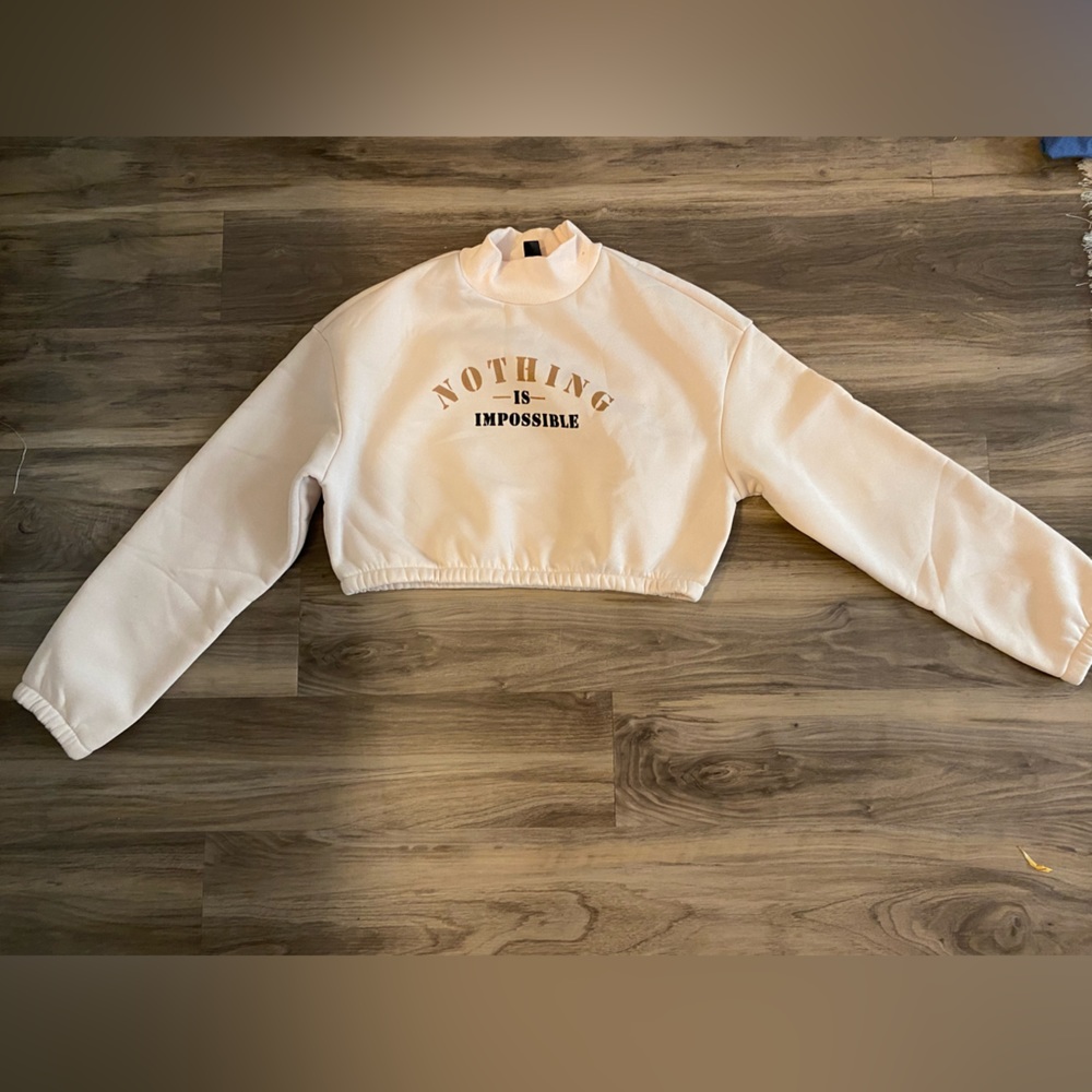 Shein NOTHING IS IMPOSSIBLE outfit Xl Cream